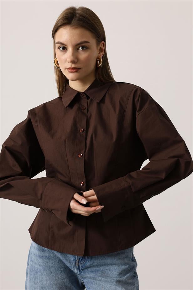 RYN BODY FIT SHIRT - Brown - Halifax