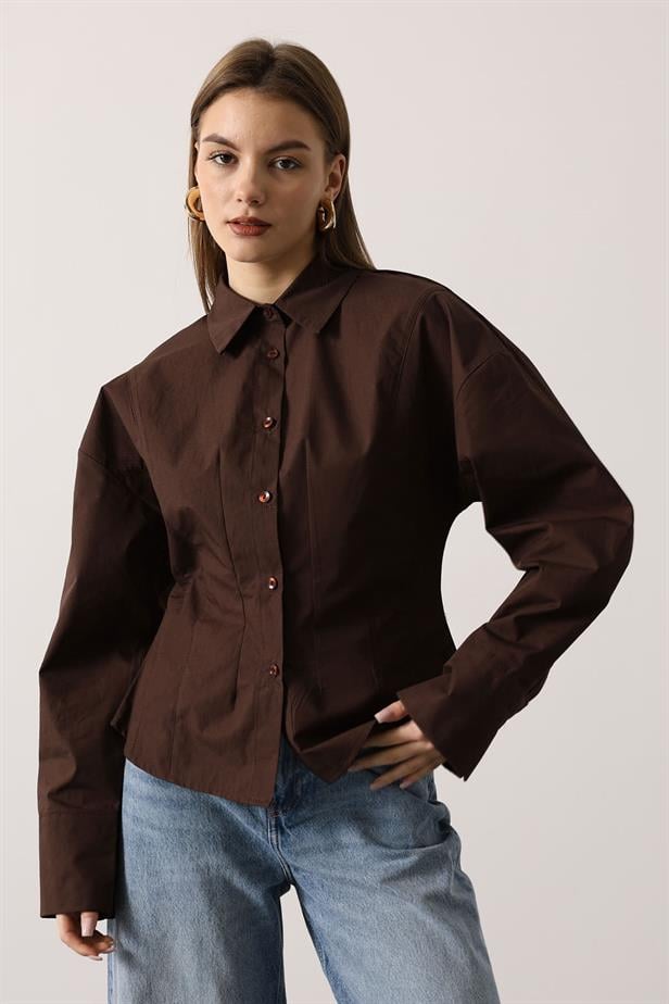 RYN BODY FIT SHIRT - Brown - Halifax