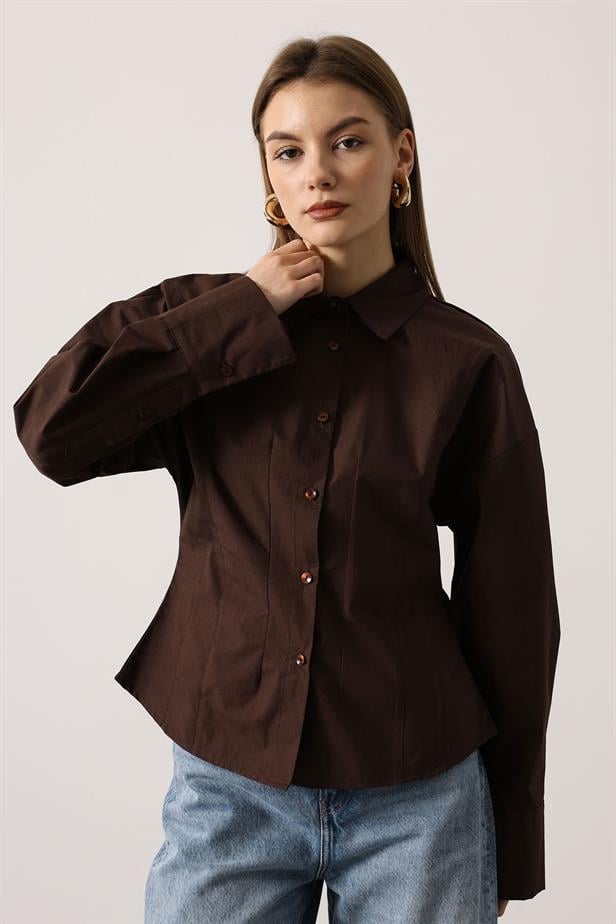 RYN BODY FIT SHIRT - Brown - Halifax