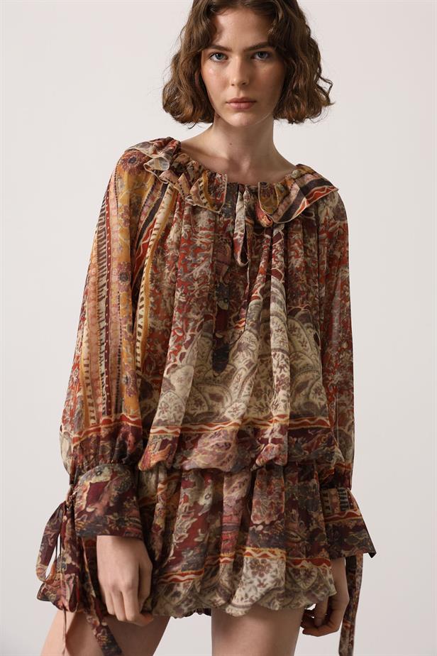 RYN TIED NECK MINI DRESS - Multi Color - Ixtlahuacán de los Membrillos