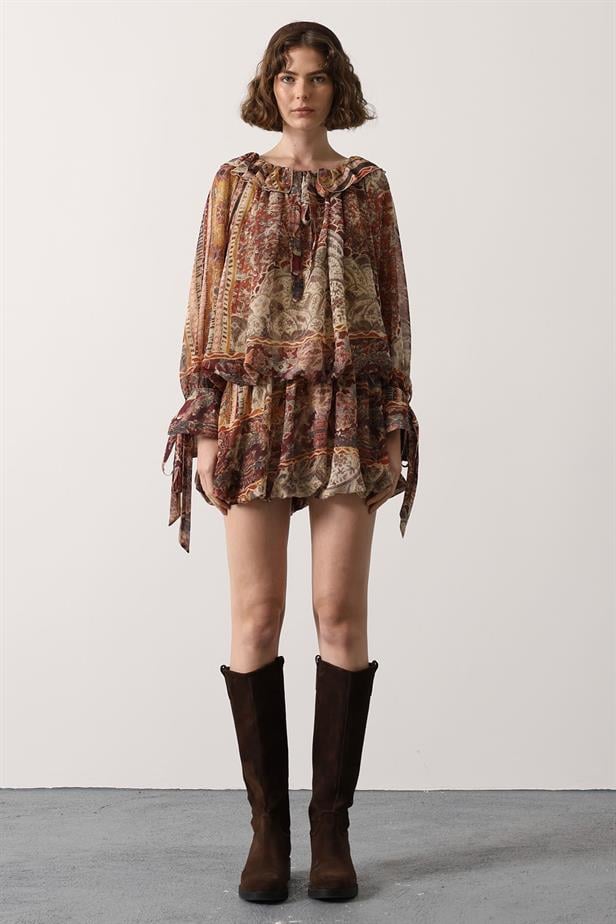 RYN TIED NECK MINI DRESS - Multi Color - Ixtlahuacán de los Membrillos