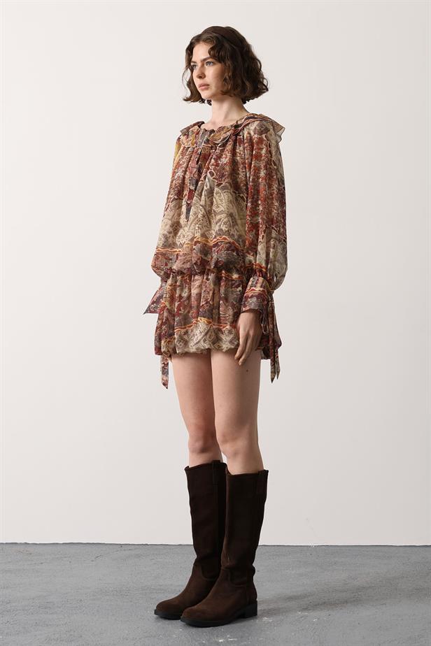 RYN TIED NECK MINI DRESS - Multi Color - Ixtlahuacán de los Membrillos