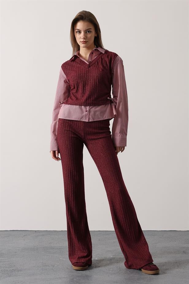 RYN RUFFLED SHIRT DETAILED SUIT - Purple - Rimouski