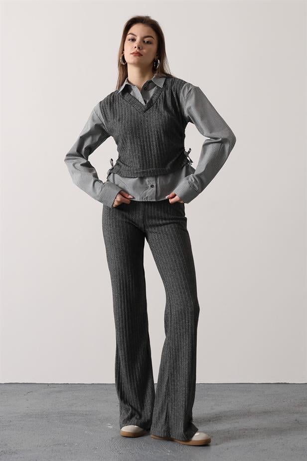 RYN FITTED SHIRT DETAILED SUIT - Anthracite - Padova