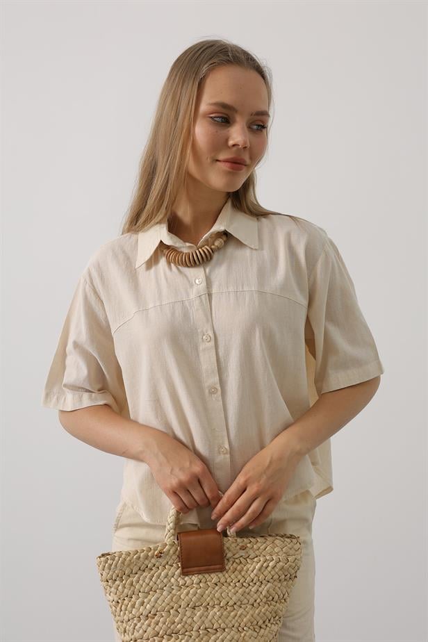 RYN Half Sleeve Shirt - Stone - Coral Gables