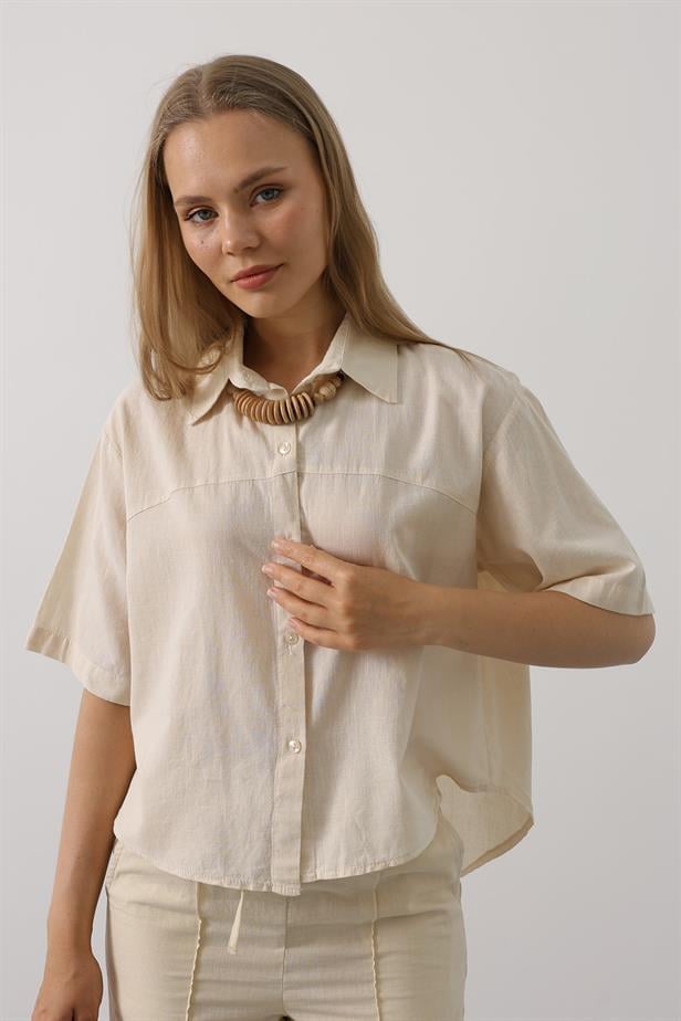 RYN Half Sleeve Shirt - Stone - Coral Gables