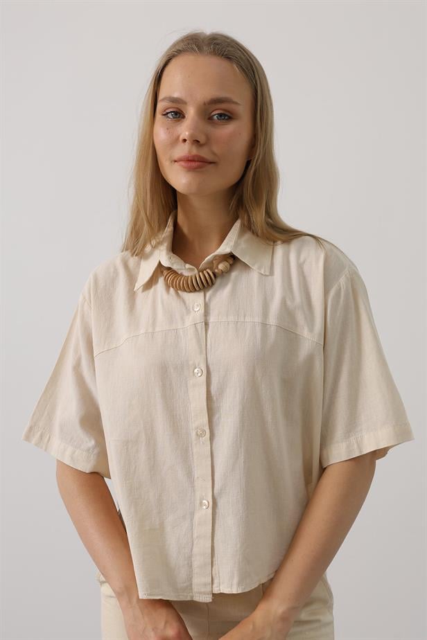 RYN Half Sleeve Shirt - Stone - Coral Gables