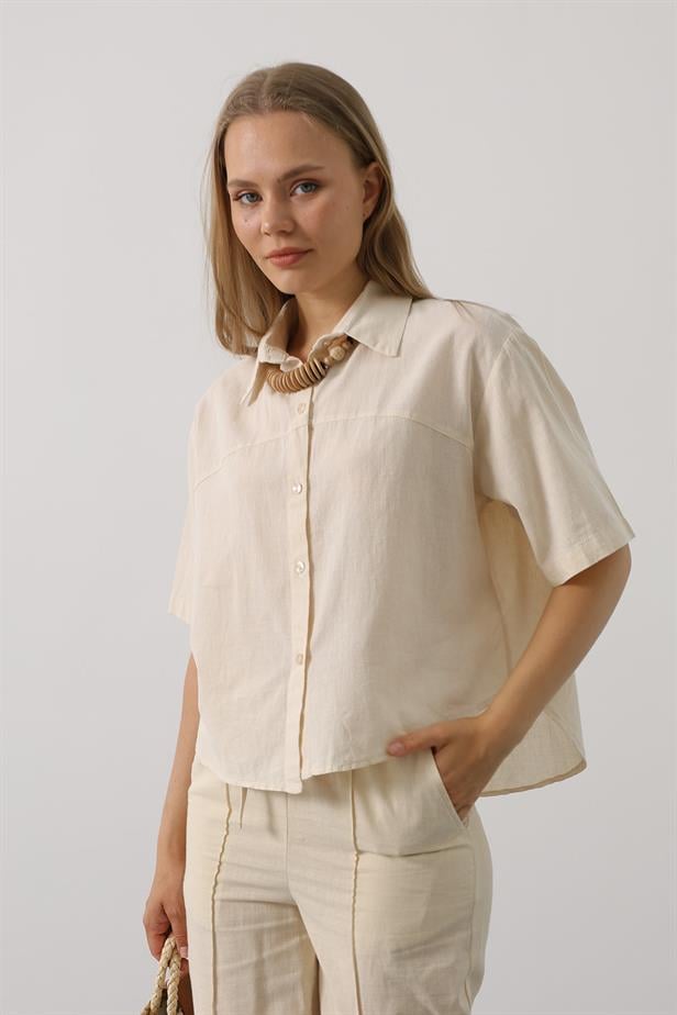 RYN Half Sleeve Shirt - Stone - Coral Gables