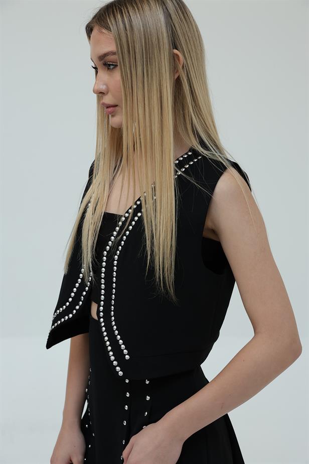 RYN Studded Vest - Black - Angers