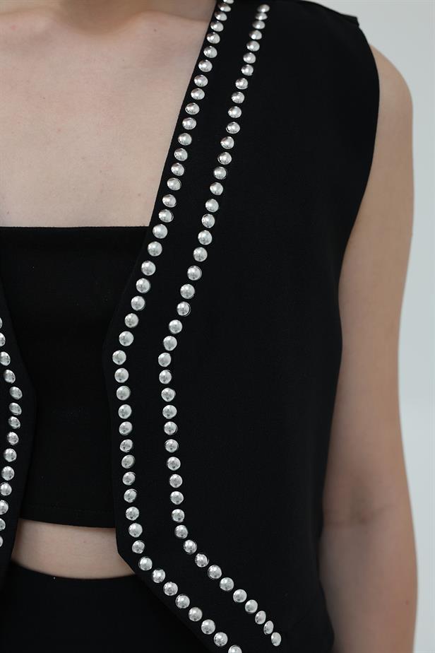 RYN Studded Vest - Black - Angers