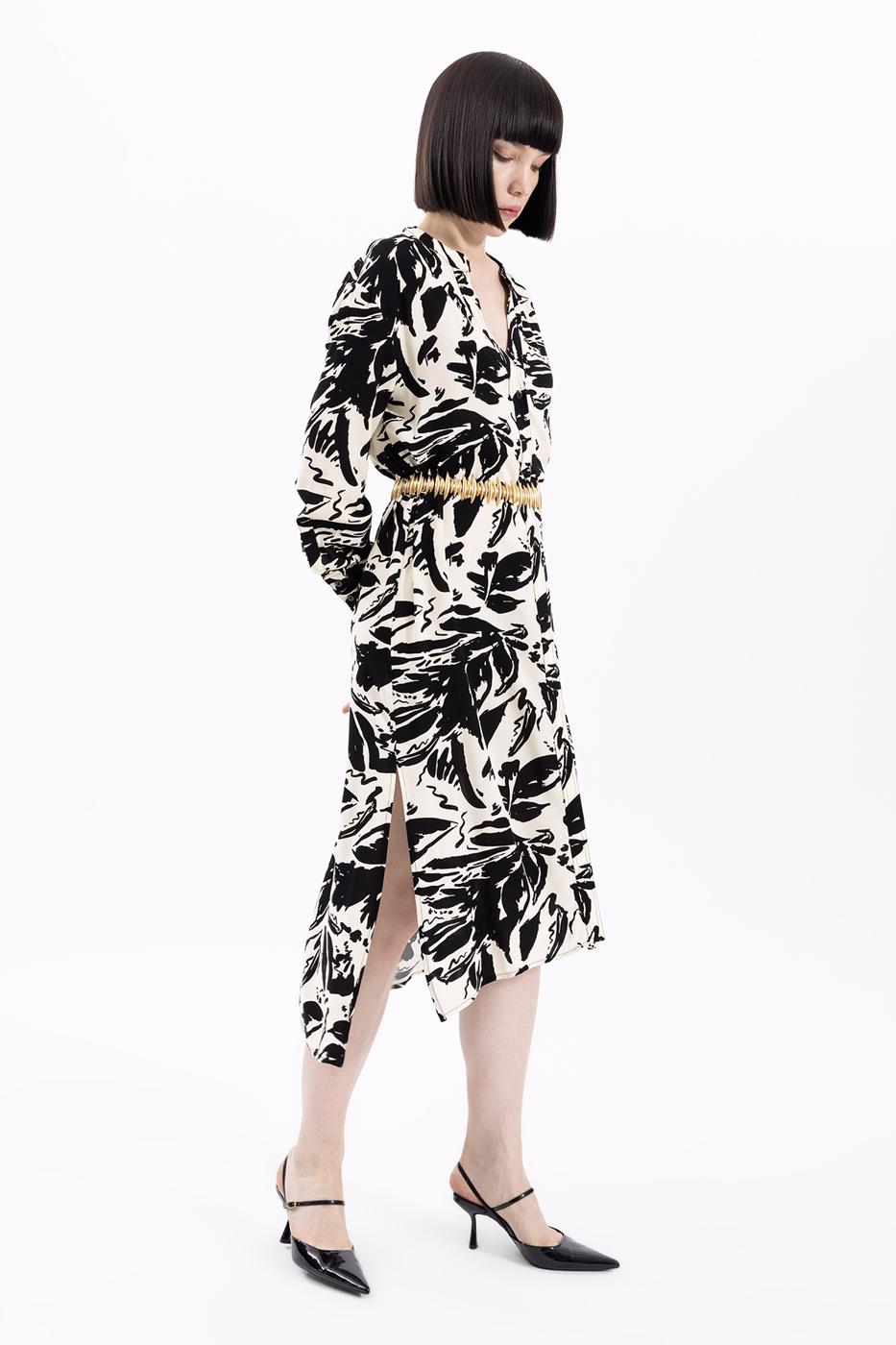 BSL Women Long Sleeve Printed Tunic Dress - Mesa