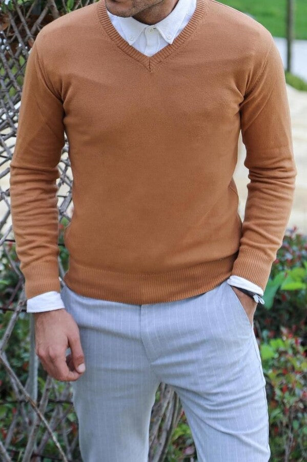 WSS V Neck Brown Sweater  - St. Cloud