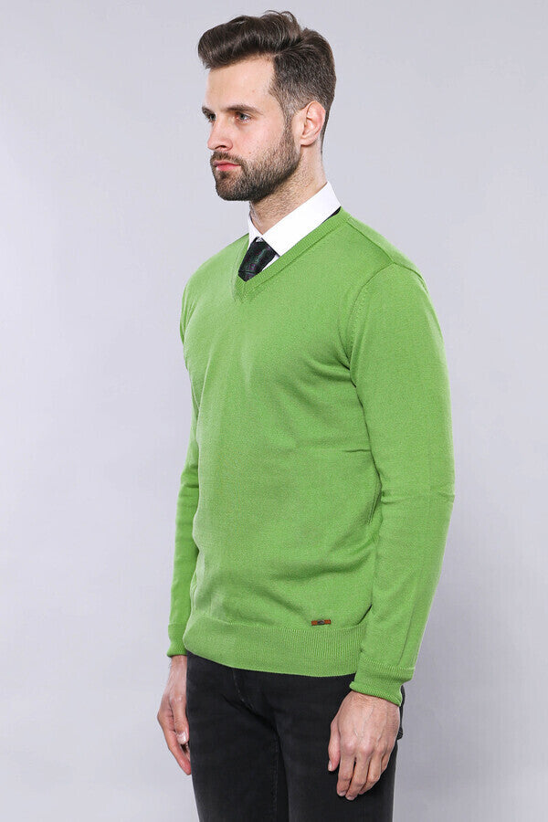 WSS V Neck Dark Green Sweater  - Drobeta-Turnu Severin