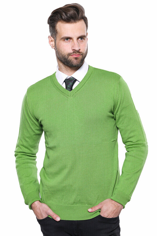 WSS V Neck Dark Green Sweater  - Drobeta-Turnu Severin