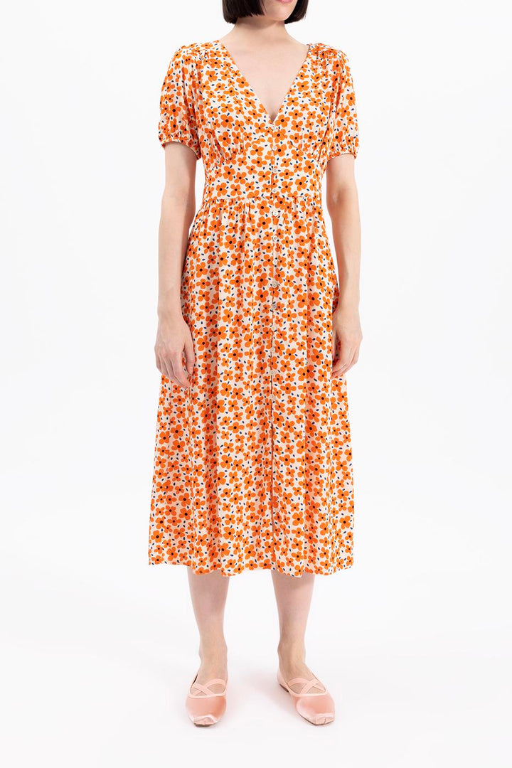 BSL Women V-neck Printed Shirt Dress - Ixtaczoquitlán