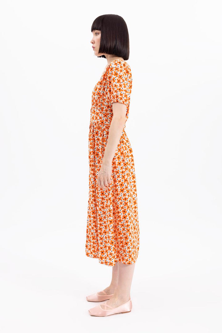 BSL Women V-neck Printed Shirt Dress - Ixtaczoquitlán