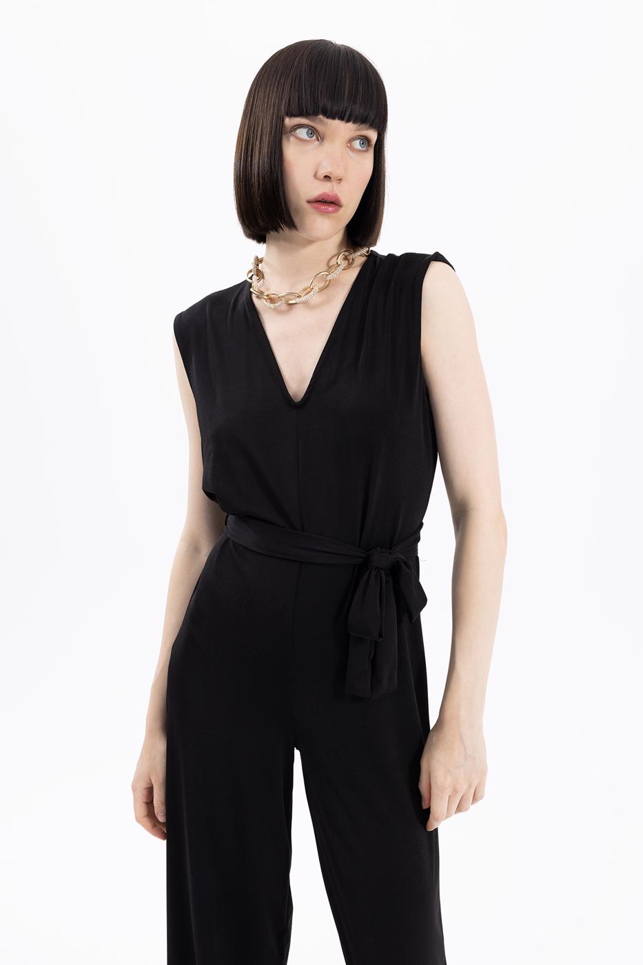 BSL Women V-neck Sleeveless Jumpsuit - Bastia