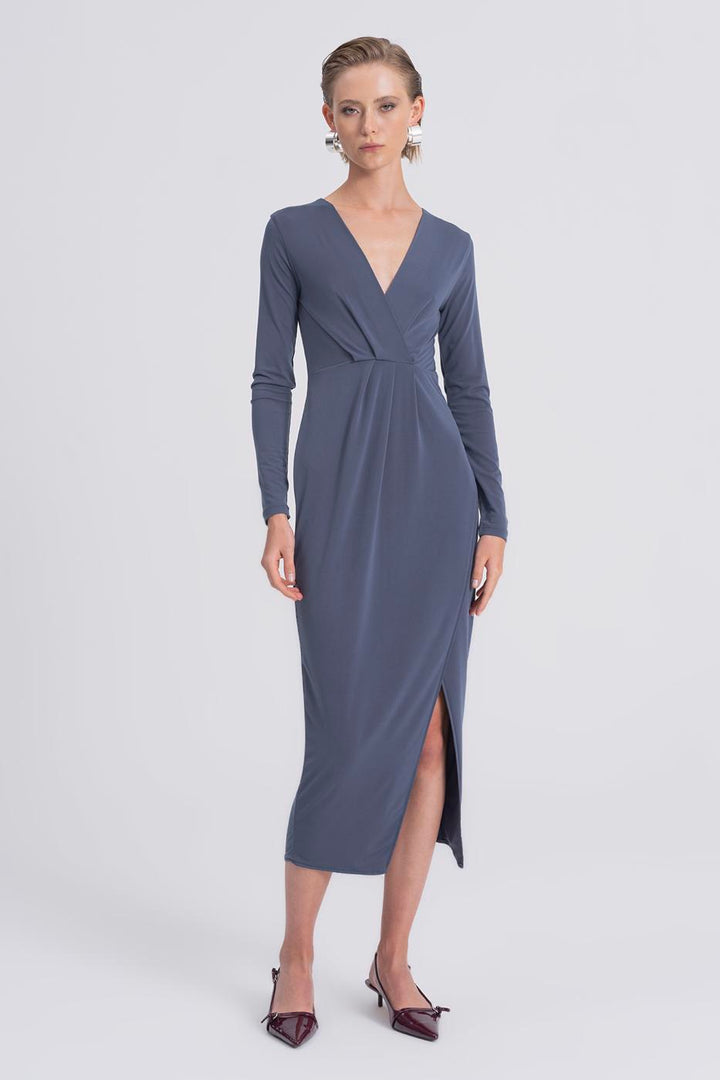 BSL Women V-Neck Midi Dress - Satu Mare