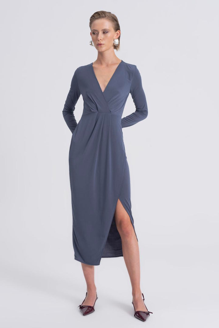 BSL Women V-Neck Midi Dress - Satu Mare