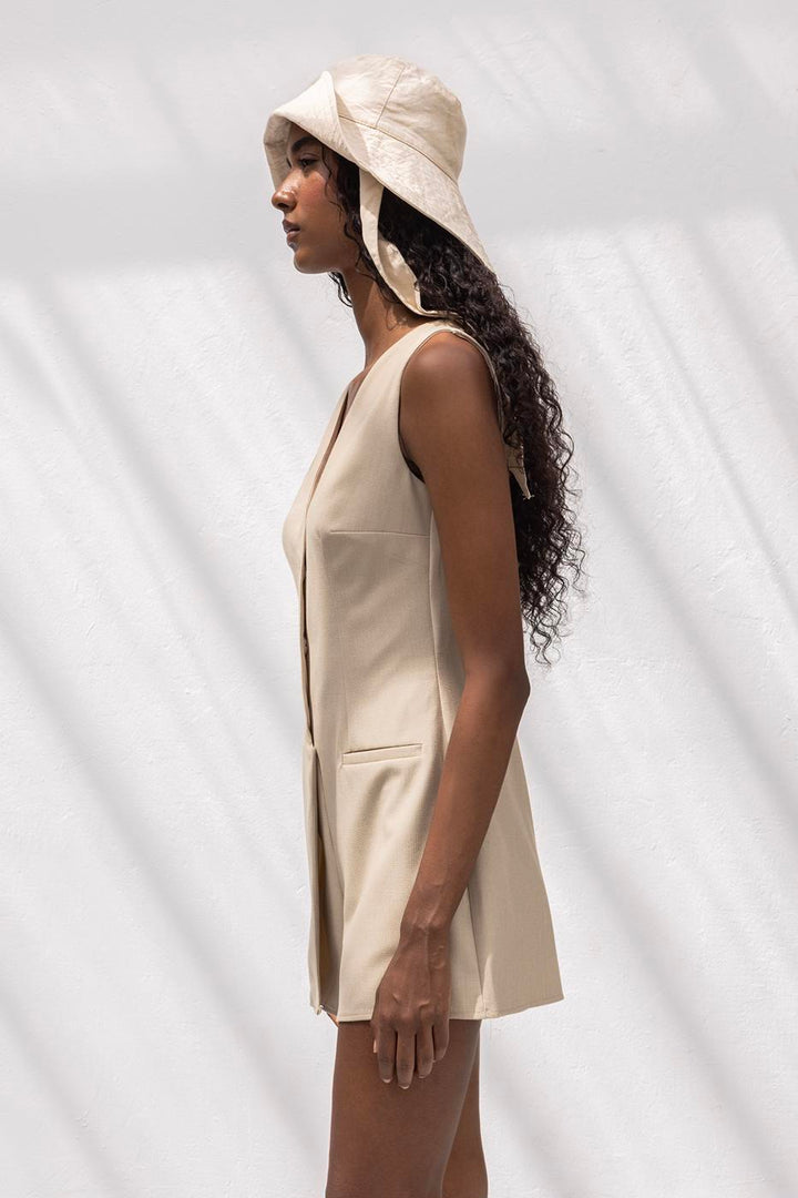 BSL Women V-Neck Mini Jumpsuit - Michigan City