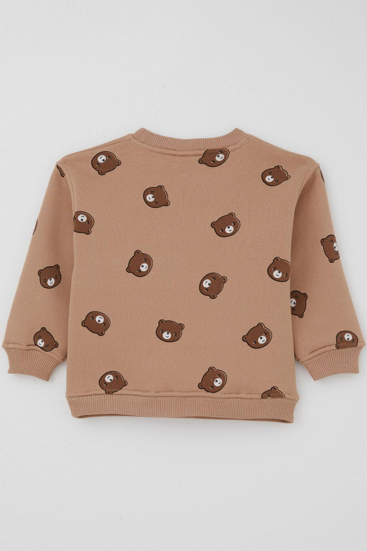 BRE Valorya Girl's Tracksuit with Cute Bear Pattern, 2-5 Years, Brown - Marietta