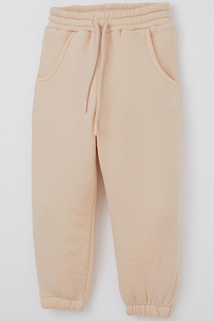 BRE Valorya Girl's Tracksuit with Cute Bear Pattern, 2-5 Years, Cream - Poti