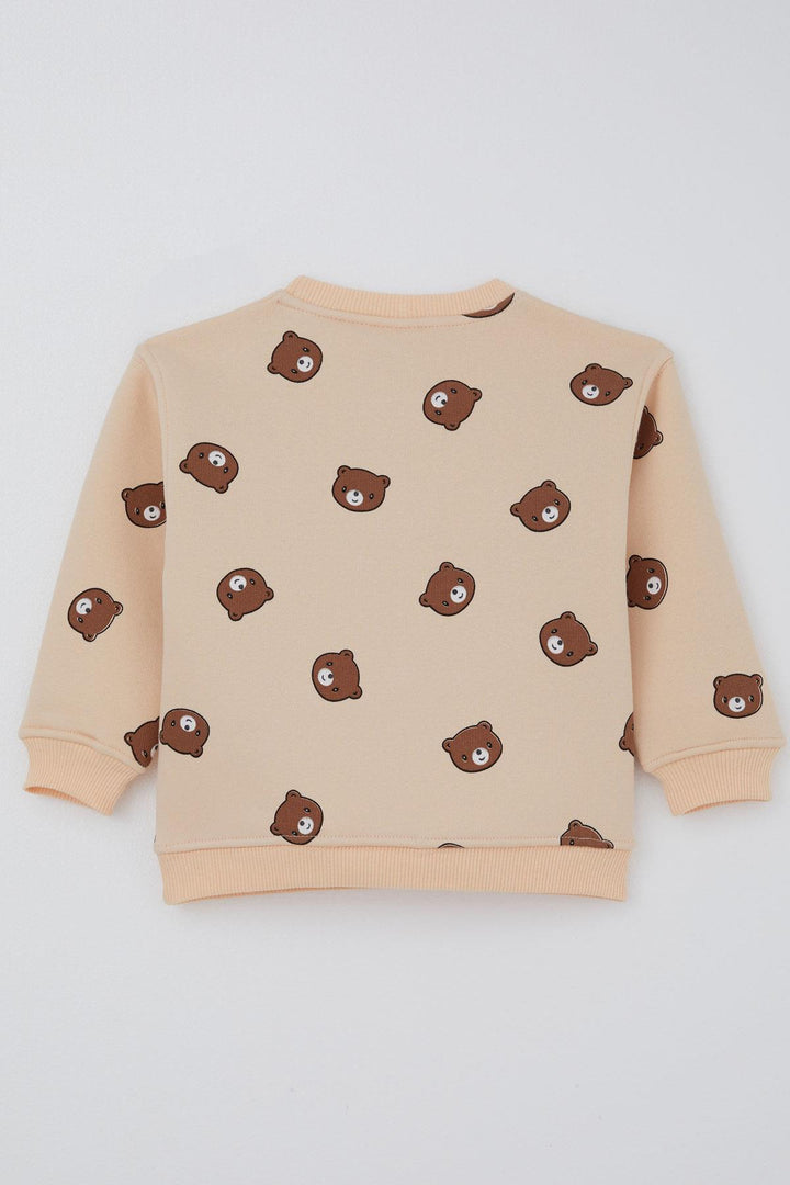 BRE Valorya Girl's Tracksuit with Cute Bear Pattern, 2-5 Years, Cream - Poti