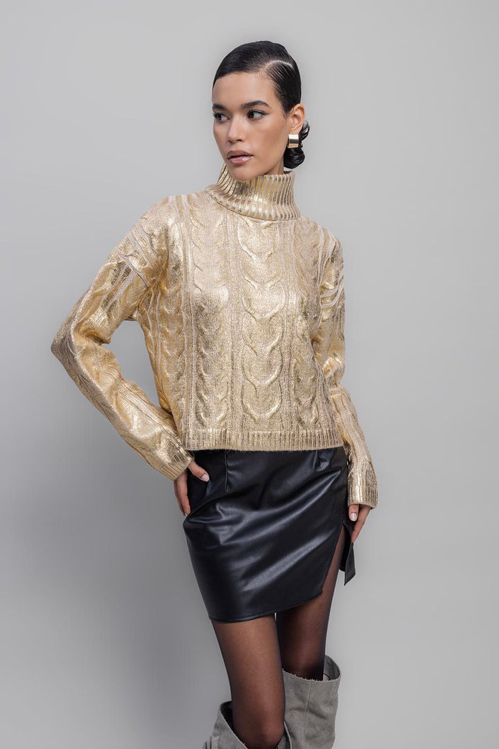 BSL Women Gilded Print High Neck Pullover - Wentzville