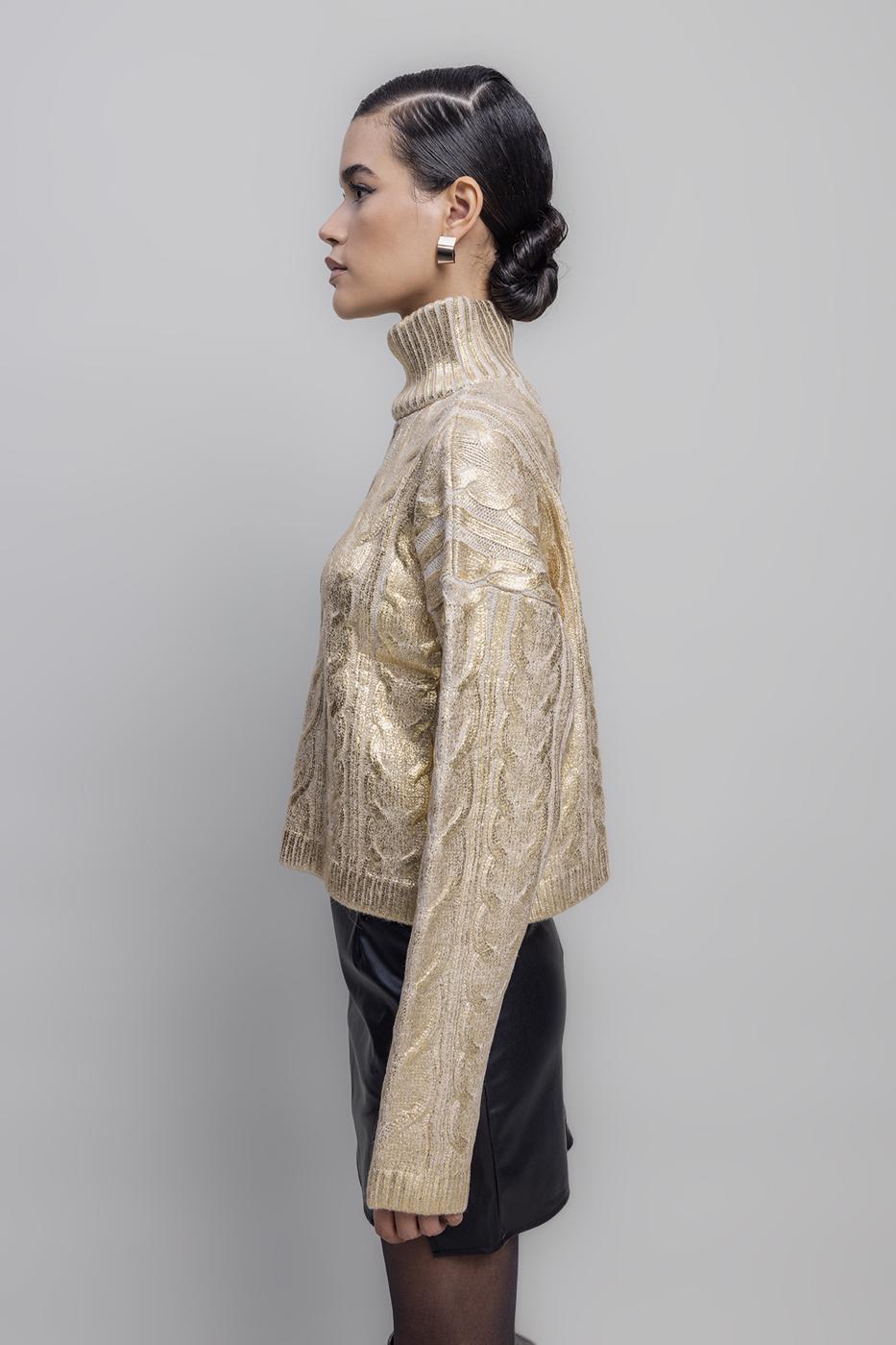 BSL Women Gilded Print High Neck Pullover - Wentzville