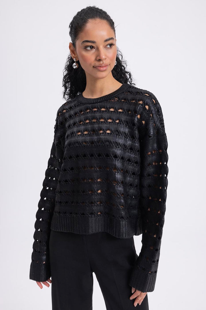 BSL Women Gilded Openwork Oversize Sweater - Dothan