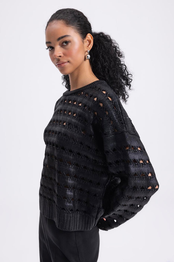BSL Women Gilded Openwork Oversize Sweater - Dothan