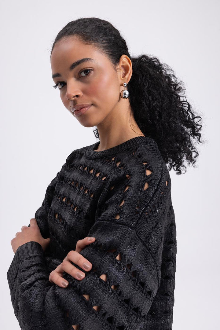 BSL Women Gilded Openwork Oversize Sweater - Dothan