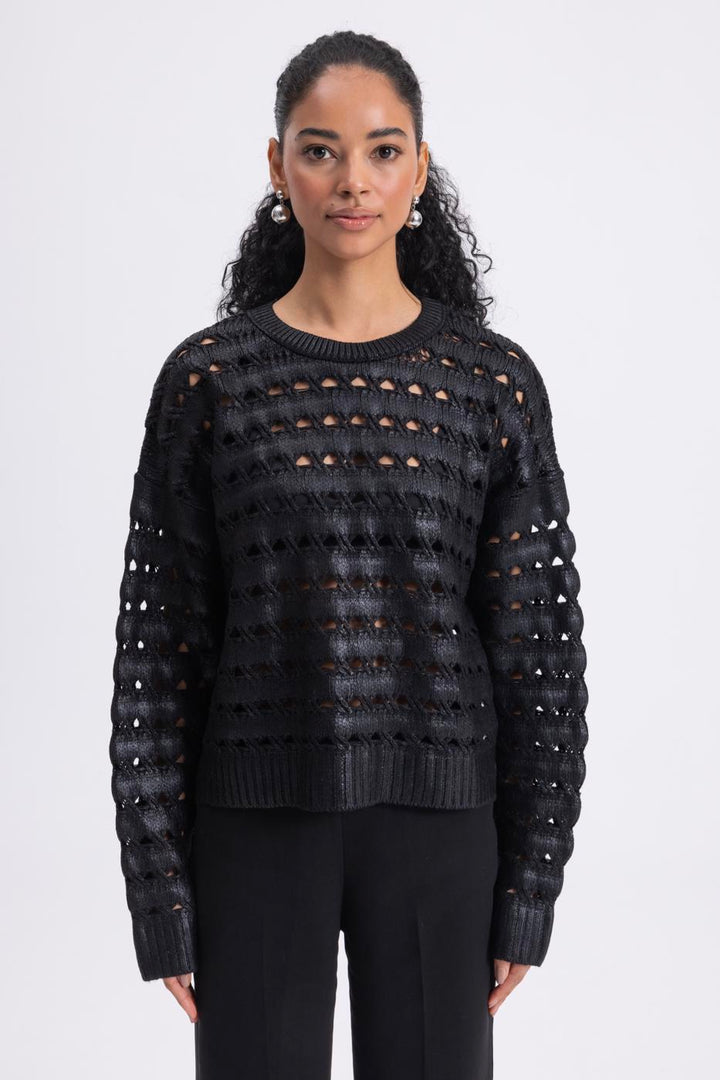 BSL Women Gilded Openwork Oversize Sweater - Dothan