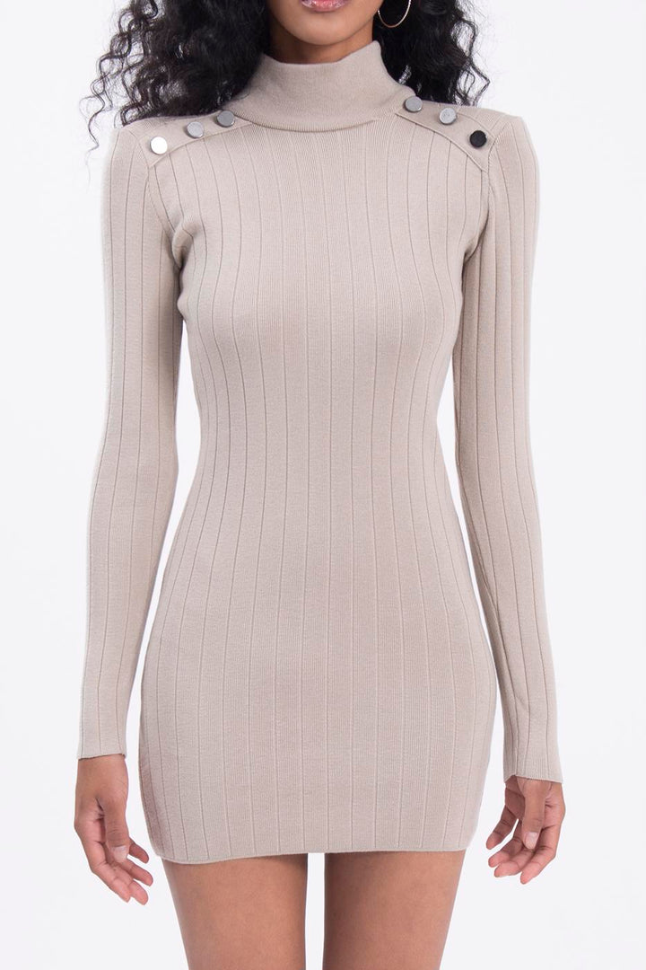 BSL Women Padded shoulder knitted mini dress - Francisco I. Madero