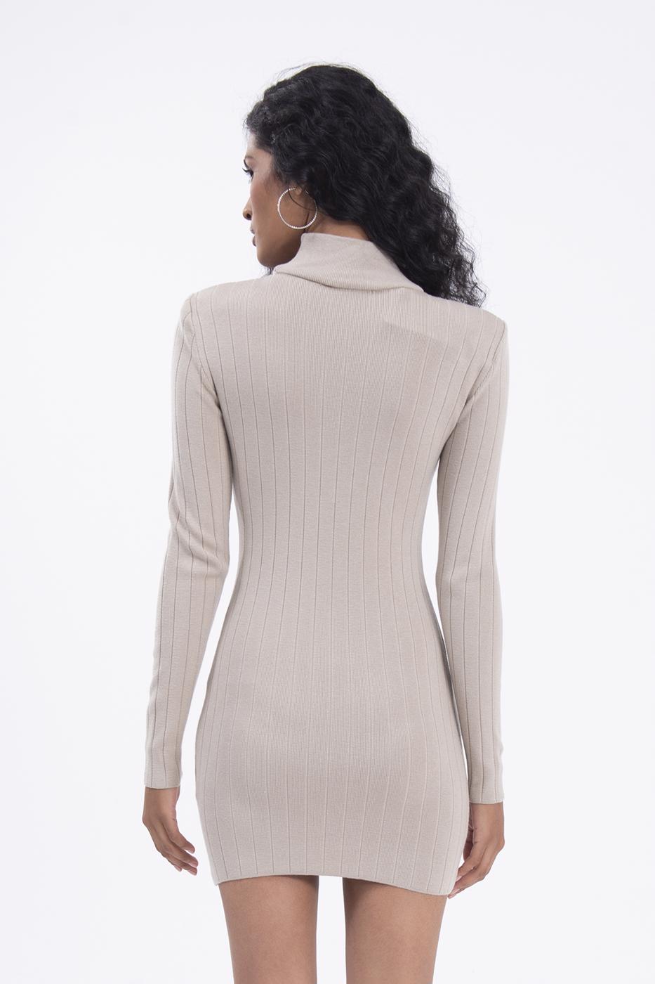 BSL Women Padded shoulder knitted mini dress - Francisco I. Madero