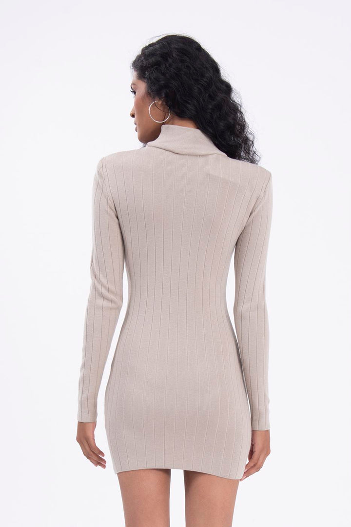 BSL Women Padded shoulder knitted mini dress - Francisco I. Madero