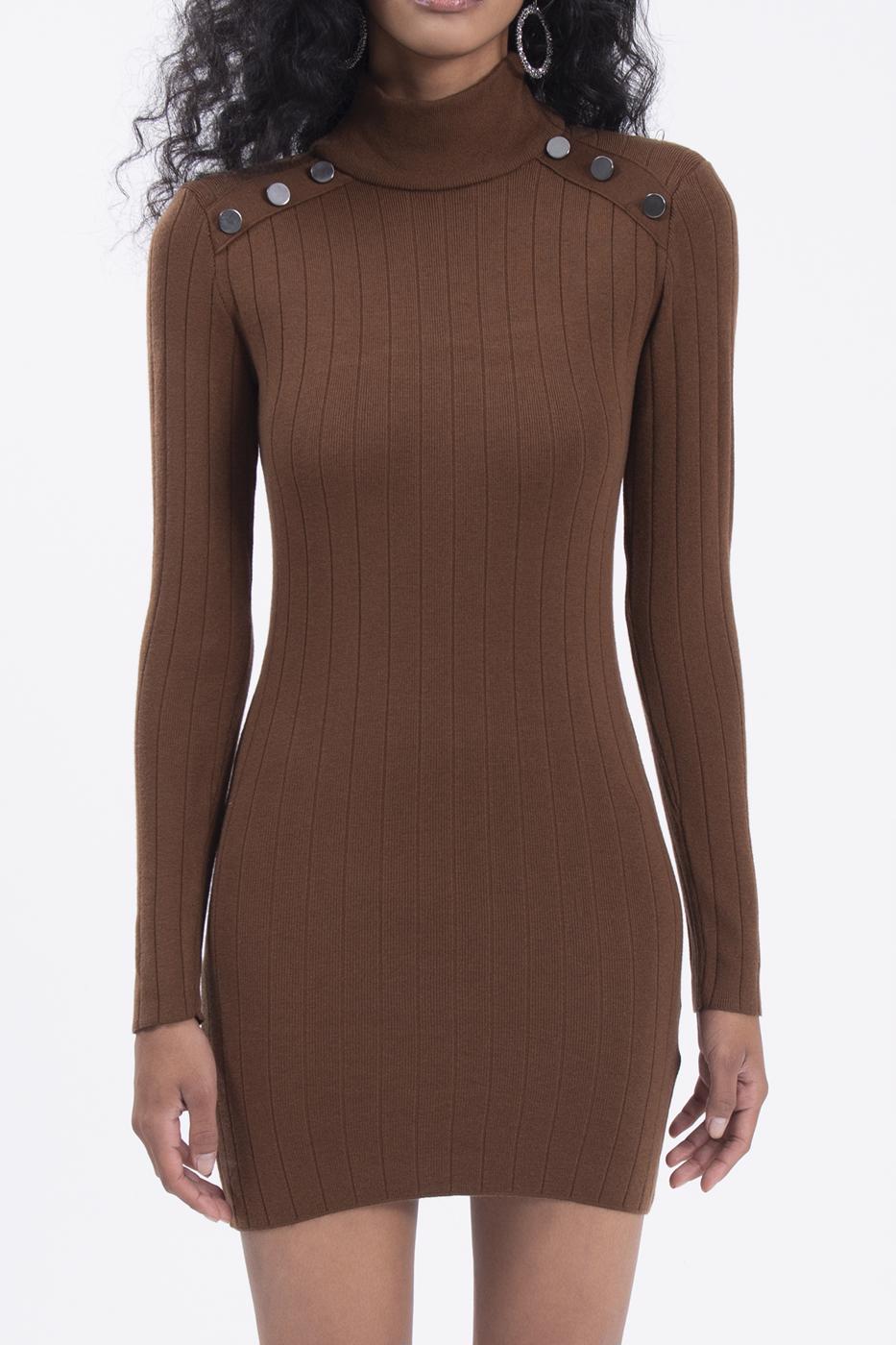 BSL Women Padded shoulder knitted mini dress - Comitán