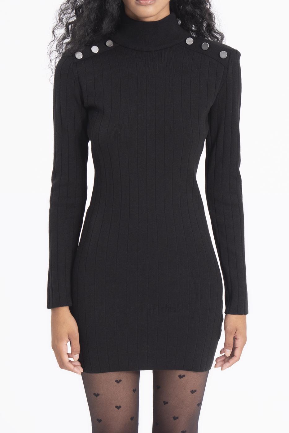 BSL Women Padded shoulder knitted mini dress - Canton