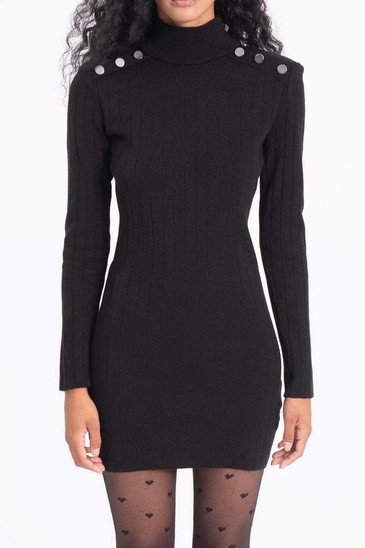 BSL Women Padded shoulder knitted mini dress - Canton