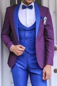 WSS Vested Combined Burgundy-Blue Tuxedo  - Onteniente