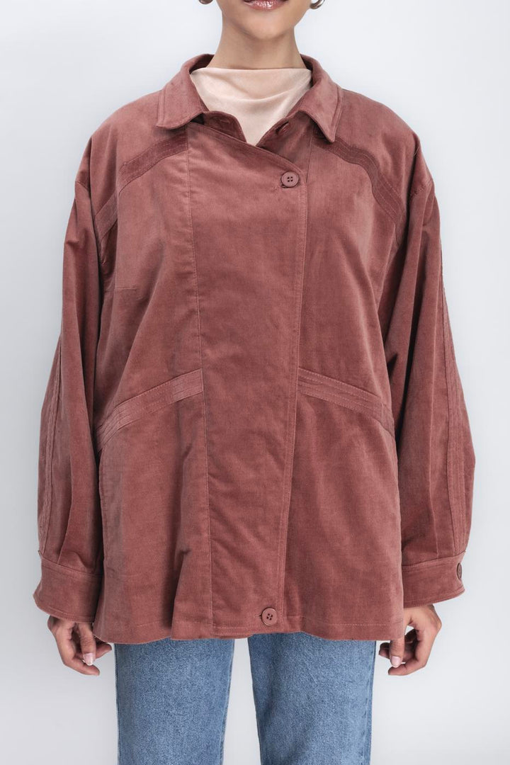 BSL Women Vintage Suede Looking Coat - Fasano