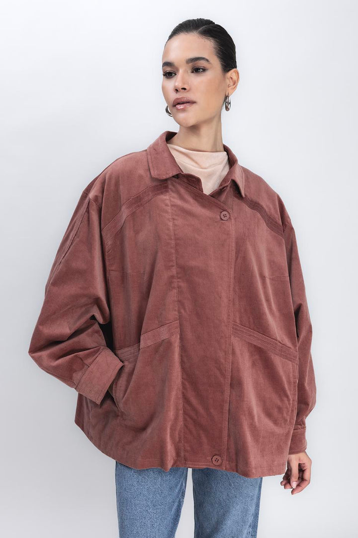 BSL Women Vintage Suede Looking Coat - Fasano