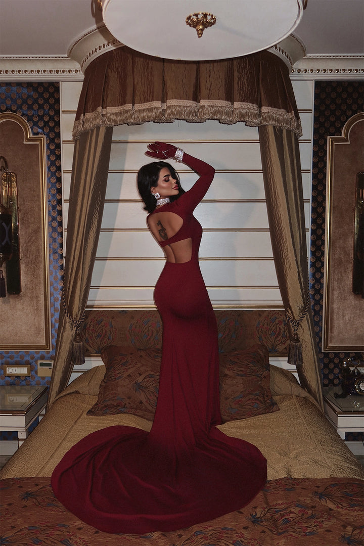 EYY Women Cherry Rotten Glove Detail Long Dress - Velbert