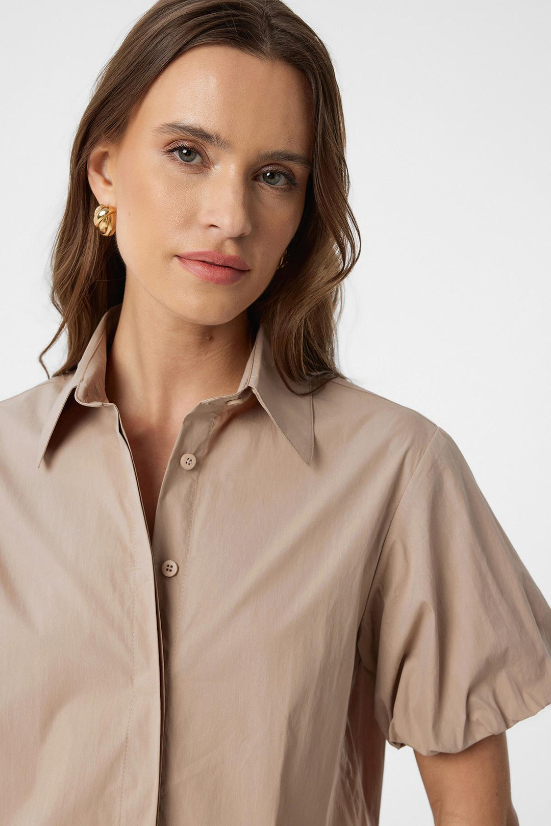 ANT Antioch Mink Balloon Sleeve Women's Shirt - Monaco
