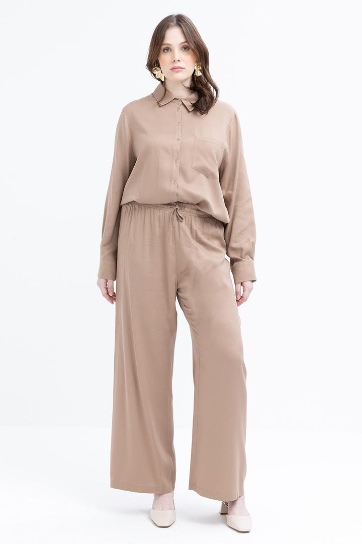 TLD Women Allday Mink Mink-Cell Detailed Plus Size Suit with Pants - Horizon West