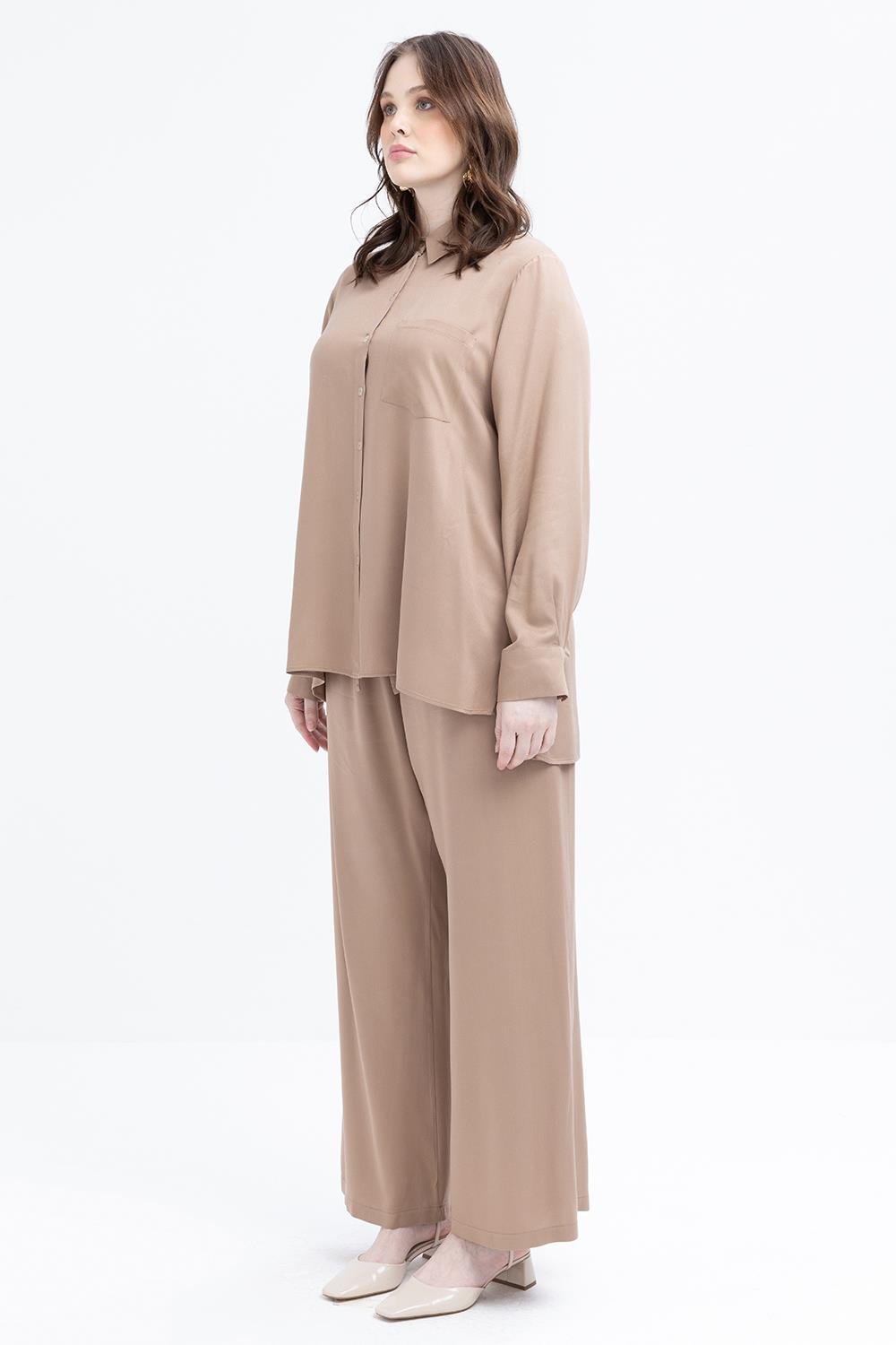 TLD Women Allday Mink Mink-Cell Detailed Plus Size Suit with Pants - Horizon West