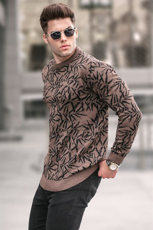 MDX Mink Patterned Turtleneck Sweater 5767 - Beeston
