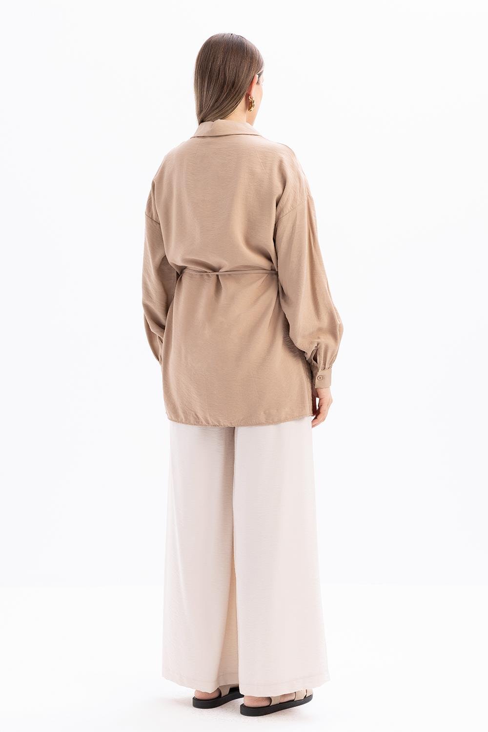 TLD Women Allday Beige Shirt with Beige Belt - Toretsk