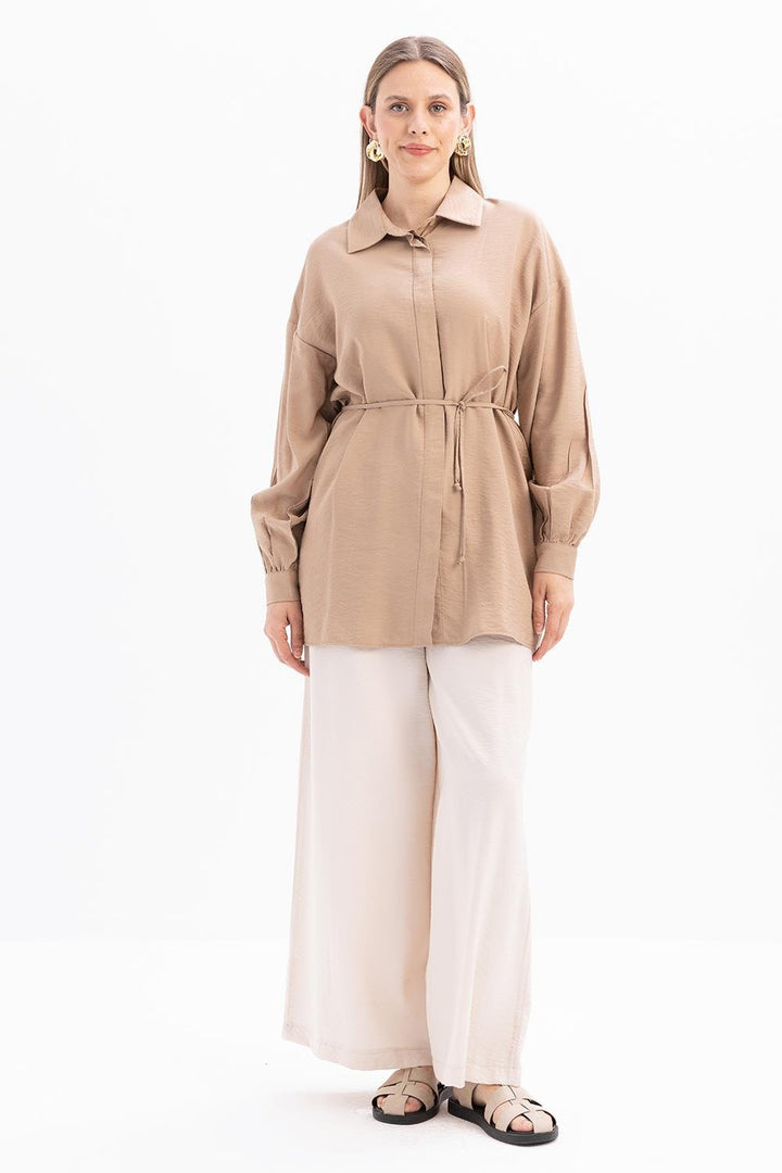 TLD Women Allday Beige Shirt with Beige Belt - Toretsk