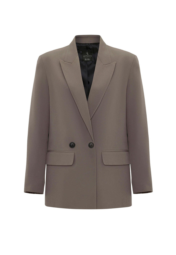 ANT Antioch Mink Women's Double-Breasted Closure Oversize Blazer Jacket - Tokyo